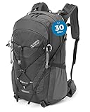 Terra Peak® Premium Wanderrucksack 30L (FLEX 30) Damen Herren & Erwachsene mittel grau - Trekking-Rucksack wasserdicht - Daypack Rucksack & Tagesrucksack Trinksystem & Rückenbelüftung zum Wandern