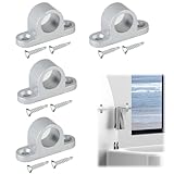 JRILUO 4 Stück Vorzeltöse aus Metall mit Rostschutz Silber, 14 mm Dornöffnung Stabil Wagerecht Wandösen für Wohnmobil, Wohnwagen und Camping, inklusive 8 Schrauben