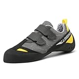 Metok·Zayul Kinder Kletterschuhe Atmungsaktiv rutschfest Ergonomisch mit Klettverschluss für Kletterhalle Outdoor und Bouldern (Yellow, Jugendliche, Herren, 41, Numerisch, EU Schuhgrößensystem, M)