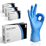100 Stück Einweghandschuhe M, Blau Vinylhandschuhe, Puderfrei und Latexfrei Einmalhandschuhe, Vinyl Handschuhe Einweg für Den Umgang Mit Lebensmitteln, Die Reinigung und Den