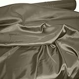 TOLKO Futterstoff Meterware Futter-Taft | Blickdicht knitterarm | universal Stoff Dekostoff Kleiderstoff Hochzeitsstoff Kostümstoff | Stoffe zum Nähen Meterware Dekorieren (Taupe)