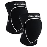 Rehband Knieschützer für Volleyball, Handball & Hallensport, Neopren Knieschoner komfortabel & enganliegend, Sport-Knieprotektor für Damen & Herren, Farbe:Schwarz - 1 Paar, Größe:S