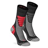 XTREME SOCKSWEAR Herren & Damen Wandersocken Trekking Outdoor Sport Funktionssocken Atmungsaktiv Frottesohle Gepolstert (2 Paar) Schwarz-Grau 39-42