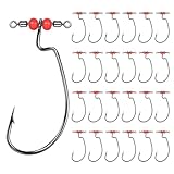 Zqxnt Packung Mit 25 Drop Shot Haken Angelzubehör In Line Drop Shot Rigs Wirbeln Schnell Zu Installieren Widerhaken Aus Kohlenstoffstahl