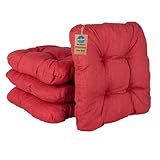 HLKauf 6er Set Bordeaux Sitzkissen 36x36x6 cm | weiche Kissen | Für Garten, Camping, Gastronomie oder Bistro | Oeko-Tex und Made in EU