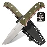 PUMA TEC – Survival D2 Knife – “Hunt to Survive” Edition – Feststehendes Full-Tang-Outdoormesser – D2-Stahl (60 HRC) mit edlem Satin-Finish & G10-Griff – inkl. passender Kydex-Scheide mit Steel-Clips