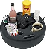 FDMGEL Getränkehalter Sofa – Praktischer couch getränkehalter, herausnehmbares und waschbares Samt-Cup-Cosy-Kissen-Kissen-Schoßtablett mit Kaffeetassenhalter für Zuhause, Auto, Bad, Park, Reisen– Grau