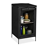 Relaxdays Campingschrank mit 2 Ablagen, HBT: 87x47,5x47,5 cm, Campingregal mit Tischaufsatz, Stauraum im Vorzelt, grau
