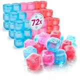 com-four® 72x wiederverwendbare Eiswürfel in bunten Farben, Party-Eiswürfel zum Kühlen von Getränken [Auswahl variiert] (72 Stück - Würfel V1)