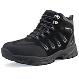 EARLDE Herren Wanderstiefel Wasserdicht Schuhe Wanderschuhe Leicht Trekkingschuhe Outdoorschuhe Schwarz 44 EU