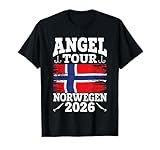 Angel Tour Norwegen 2026 Angelteam Norway Flagge Angler T-Shirt