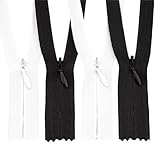 ftiemlovde 3# 3 Pack Nahtverdeckter reißverschluss Jacke Kaufen Nylon Schwarz，Reissverschluss 3 mm （70 cm）