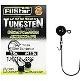 PRO FILSTAR 2 STK Wolfram Jigköpfe 1,3g mit Angelhaken N4 - Gummifisch Jigkopf - Jig Köpfe mit Haken - Jighaken Montage - Jig Head Sport Set - Fishing Hooks - Jighead - Angelzubehör - Angeln Zubehör