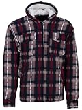 Henry Terre Holzfällerjacke Herren Hemdjacke Kapuze Arbeitsjacke Hemd Flanell Thermojacke Jacke Kariert Gefüttert M-3XL, Farbe:beige, Größe:XXL