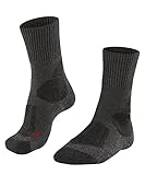 FALKE Herren Wandersocken TK1 Adventure M So Wolle Funktionsmaterial antiblasen dick 1 Paar, Grau Asphalt Melange 3180, 42-43