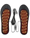 Beheizte ﻿Beheizbare Sohlen 3 Heizstufen einstellbar, Zuschneidbar für EU 40–46, Waschbare Wärmesohlen für Schuhe, Ideal als Schuh Einlagen für Männer und Frauen Wandern, Camping