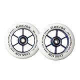 CLAS FOX Pro Stunt Scooter Rollen Roller Räder Wheels 100mm EIN Paar mit ABEC-9 Kugellager CNC Metallkern Graviti (2 stücke) (Blau)