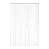 Relaxdays Fadenvorhang weiß, kürzbar, mit Tunneldurchzug, für Türen & Fenster, waschbar, Fadengardine, 145x245 cm, White