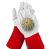 NoCry Leder Gartenhandschuhe für Damen und Herren - Dornenfeste Handschuhe mit extra langer Stulpe und verstärkten Handflächen und Fingerspitzen, Rot, Größe L