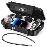 Tragbarer Tresor,Ambesty Geldkassette Zahlenschloss Wasserdicht,Mini Safe Tresor mit 6MM Dicker Abnehmbarem Drahtseil,Sichert Wertsachen auf Reisen, am Strand, beim Camping, im Büro, Autos