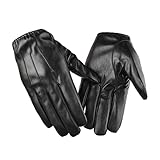 Long Keeper Lederhandschuhe Herren Ungefüttert Dünn Touchscreen Texting Herren Handschuhe Leder Synthetik Winddicht Fäustlinge Fahrhandschuhe für Männer