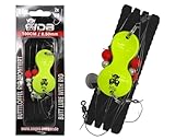 Angel-Berger Wild Devil Baits Buttlöffel Rig UV Butt Lure with Rig Butt Löffel Vorfach montiert Plattfisch Meeresvorfach Brandungsvorfach (80g, UV Yellow)