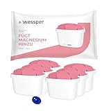 Wessper Filterkartuschen für Kanne, Filter mit Magnesium, Zusätzlicher PIN, Kompatibel mit Brita Wasserfilter Kanne, Ersatz für Dafi, Wessper, Aquaphor Wasserfilter - 6 Stück