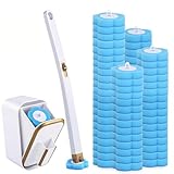 Einweg Toilettenbürste mit 60 Stück Austauschbarer Bürstenkopf, Disposable Toilet Brush, WC Bürste Reinigungsmittel, Einweg Klobürste für Badezimmerreinigung, Waschbecken, Badewanne, Boden