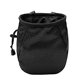FUZVOL Black Climbing Chalk Bag Bucket Magnesium Chalk Bag with Belt Adjustable Pocket and Drawstring.It can be hanging at the Waist used for Rock Outdoor Climbing Bouldering.