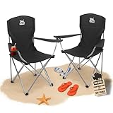 BigDean 2er Set Campingstuhl extra hohe Lehne max. 150kg belastbar Campingstuhl faltbar Angelstuhl Campingstühle