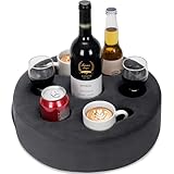 Couch-Getränkehalter, Sofa-Getränkehalter, herausnehmbares und waschbares Samt-Cup-Cosy-Kissen-Kissen-Schoßtablett mit Kaffeetassenhalter für Zuhause, Auto, Bad, Park, Reisen, drinnen, draußen – Grau