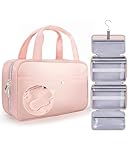 Chakipee Reise Kulturbeutel zum Aufhängen für Damen – Wasserdichter Kosmetiktasche Kosmetiktasche mit Klarfenster, Leichte Waschtasche für Essentials, Make-up, Shampoo, Kulturtasche Rosa, Mittel
