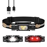 Sofirn H05B/H35B Stirnlampe mit Rotlicht - Adventure Light Stirnlampe Led Wiederaufladbar, Weiß Rot Wasserdicht Kopflampe Helmlampe, Leicht Langlebig Kopflicht für Joggen Camping, Gassi Gehen, Angeln