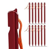 Grassman Zeltheringe Aluminium Legierung 12PCS, Heringe Camping Ultralight Heavy Duty, Heringe Erdnägel Stabil mit Transporttasche/Reflektierende Seil für Outdoor-Camping, Reisen, Wandern, Strand