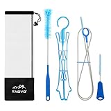 TAGVO Reinigungsset für Trinkblasen: Lange Schlauchbürste, Kleine Beißventilbürste, Große Blasenbürste, Trocknungsaufhänger und Aufbewahrungstasche, Reinigungswerkzeuge für Wasserbehälter