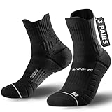 Rahhint Coolmax Wandersocken Sommer 3 Paar Quarter Anti-Blasen Atmungsaktiv Trekkingsocken Kurz Outdoor Laufsocken für Herren Damen
