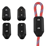 INCREWAY 4 Stück wiederverwendbare Seilklemmen aus Kunststoff, Seilverbinder-Klemmen, geeignet für 9–10 mm Nylonseile oder geflochtene Seile
