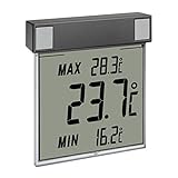 TFA Dostmann Digitales Fenster Thermometer, 30.1025.10, zur Ermittlung der Außentemperatur, einfache Befestigung, Amazon Exklusiv, Anthrazit