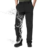 Aimato Wanderhose Herren wasserabweisend, Cargohose mit 6 Multifunktionstaschen, Teilweise Elastische Taille Outdoorhose, Arbeitshose für Trekking, Wandern, Camping, Reisen