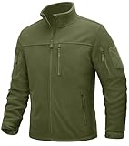 TACVASEN Herren Fleecejacke Military Fleece Army Jacket Warm Jacke Winter für Outdoor (M, Armeegrün)