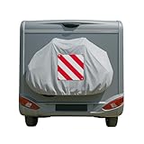 Caravan Fahrradschutzhülle Heckmontage für 2 Fahrräder – wetterfestes Premium-Nylon, Fahrrad¬Abdeckung für Wohnwagen & Wohnmobil, inkl. Spannhaken, Gummizug & Sichttasche 51 × 51 cm
