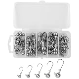 45 Stück Angelhaken Jigköpfe Scharfen Jighaken mit Round Jighead Dropshot Haken für Gummifische zum Raubfischangeln Bleikopf Haken Angelhaken Wurmhaken Angelzubehör (2.5/3,5/5/7/10g)