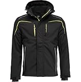 BWOLF CLIFF Gefütterte Softshelljacke Herren Wasserdicht Outdoor Jacken für Männer Arbeitsjacke Herren Winterjacke Arbeitsjacke Winddicht (DE/NL/SE/PL, Alphanumerisch, L, Regular, Regular, Schwarz)