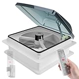 autozen Wohnmobil Dachventilator mit Regensensor & Temperatursteuerung, 10-Stufen Lüfter, Ultra Leise 40 dB, 934 CFM Luftstrom, 36×36 cm Universal Dachhaube mit Fernbedienung & Insektenschutzgitter