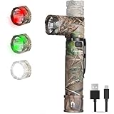 NICRON B70P LED Taschenlampe 1200 Lumen mit Rotlicht und Grünlicht, Magnet, USB Wiederaufladbare 90 Grad Drehbar Kopf IP65 Wasserfest für Outdoor Nachtsicht 100 Stunden Lebensdauer
