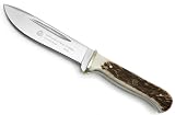 Puma SGB – Hunter's Friend - Feststehendes Jagdmesser - Griffschalen aus echtem Hirschhorn - 119mm Drop-Point Klinge aus deutschem Stahl (1.4116, 55-57 HRC) - Inkl. Köcherscheide (Art.Nr.: 6116398L)