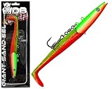 Angel-Berger Wild Devil Baits Giant Sand EEL 286g Sandaal Meeres Shad Gummifisch (Fire Tiger, 286g)