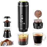 FNITAER Mini kaffeemaschine für unterwegs, 3 in 1 akku kaffeemaschine, auto espressomaschine mit USB, Kompatibel mit kapsel und gemahlener Kaffee, wohnmobil gadgets und camping geschenke