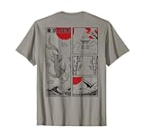 Japanischer Koi-Fisch, die große Welle vor Kanagawa Kanji (Rückseite) T-Shirt