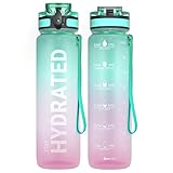 Sahara Sailor Trinkflasche, Sport Trinkflasche, [BPA-frei Tritan] 1L/500ML/750ML Auslaufsicher Sport Wasserflasche, Sportflasche für Fahrrad, Camping, Yoga, Gym (1 Flasche)